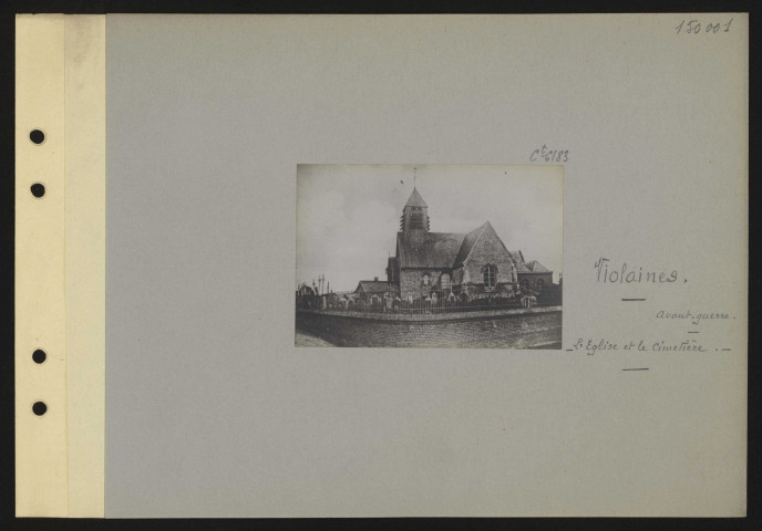 Violaines. L'église et le cimetière