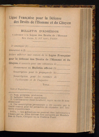 Décembre 1905 - Bulletin officiel de la Ligue des Droits de l'Homme