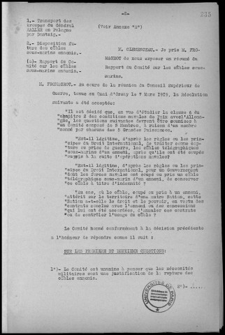 Conversation du 24 mars 1919 à 16h. Sous-Titre : Conférences de la paix