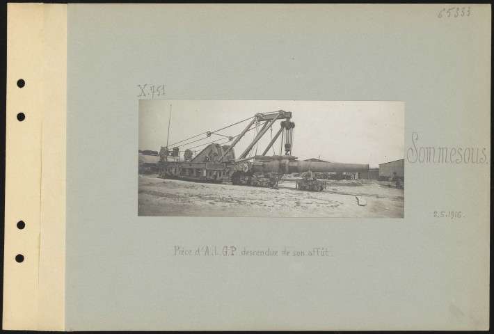 Sommesous. Pièce d'ALGP descendue de son affût