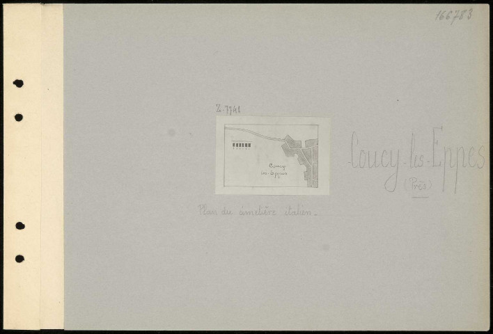 Coucy-les-Eppes (près). Plan du cimetière italien