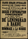 Soirée d'information : conférence... De Leningrad à Bakou... Hommage à la Russie
