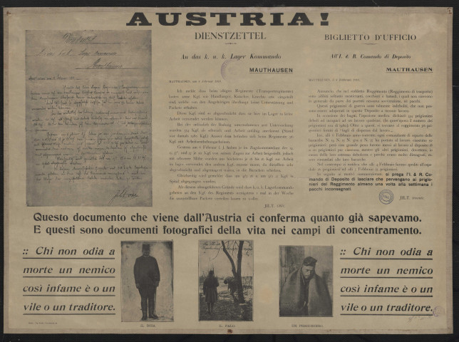 Austria ! Dienstzettel : questo documento che viene dall'Austria ci conferma quanto già sapevamo