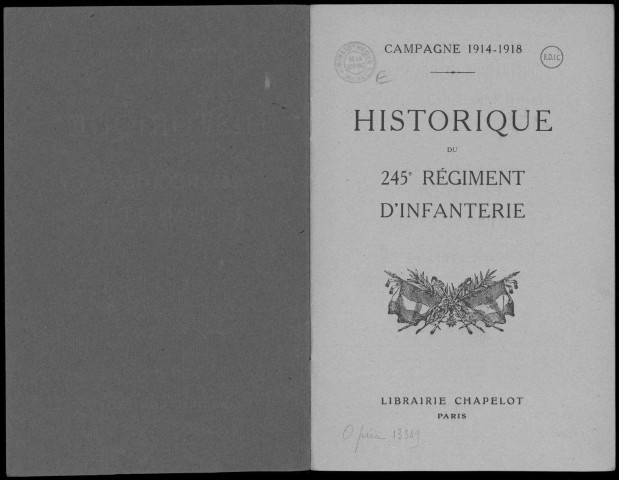 Historique du 245ème régiment d'infanterie