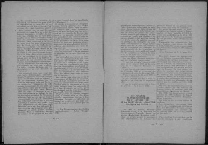 Cinq essais de réorganisation des crédits internationaux. Sous-Titre : Conférence faite le 20 mai 1943 à l' Union économique et douanière européenne. Supplément au Courrier des pétroles