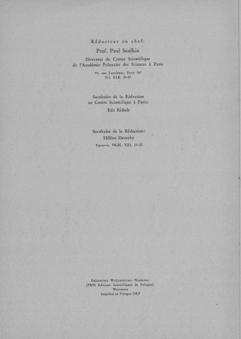 Conférences (1963; n°43-45; 47)  Sous-Titre : Académie Polonaise des Sciences et Lettres Centre polonais de recherches scientifiques de Paris