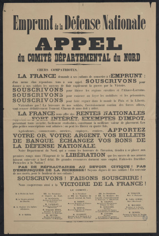 Emprunt de la défense nationale