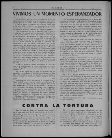 Alderdi (1965 : n° 214-225). Sous-Titre : Boletín del Partido nacionalista vasco