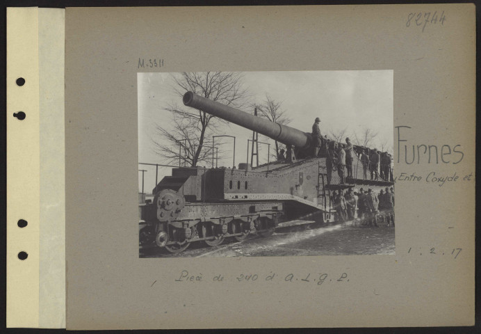 Furnes (entre Coxyde et). Pièce de 240 d'ALGP