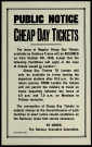 Public notice : cheap day tickets