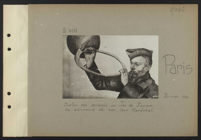 Paris. Salon des Armées au Jeu de paume. La sonnerie du cor, par Maréchal