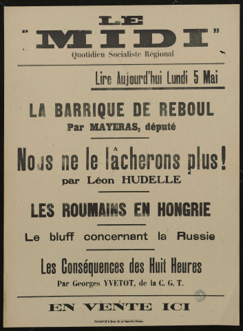 Le Midi. Lire aujourd'hui lundi 5 mai