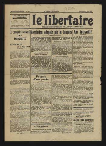 1934 - Le Libertaire