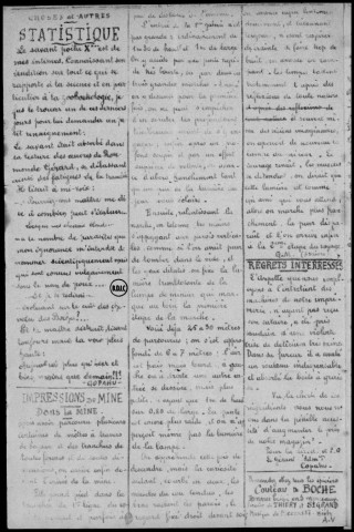 Le camouflet (1915-1917 : n°s 1-10), Sous-Titre : Organe littéraire, humoristique, satirique. Boyaucrate publiée par les sapeurs-poilus de la compagnie 15/7 du 7ème Génie.