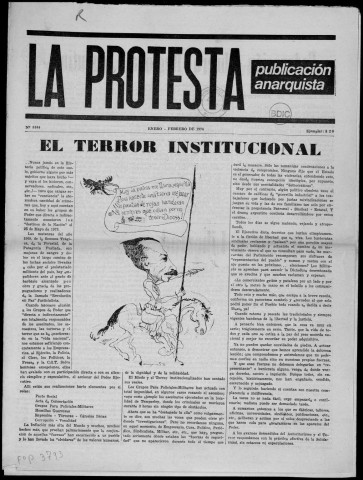 La Protesta n°8164, enero-febrero de 1976. Sous-Titre : Publicación anarquista