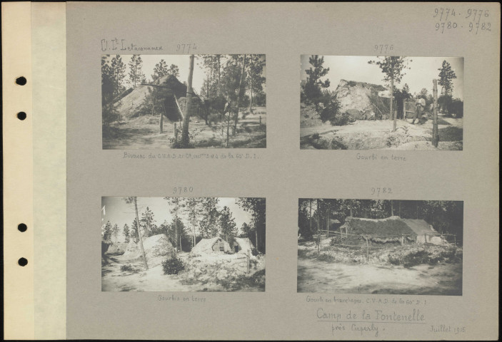 Camp de la Fontenelle (près Cuperly). Gourbi en terre