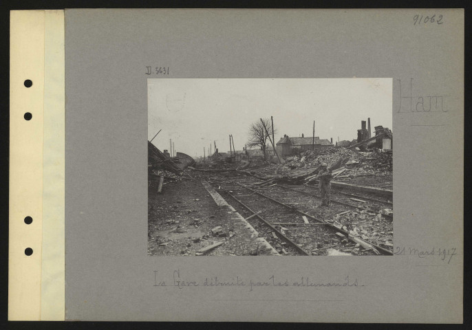 Ham. La gare détruite par les Allemands