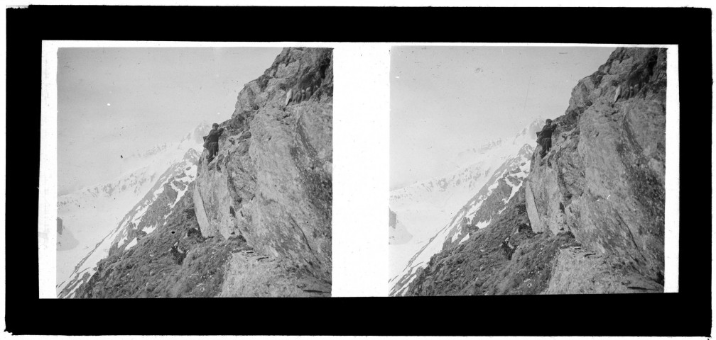 [Paysage alpin. Un homme]