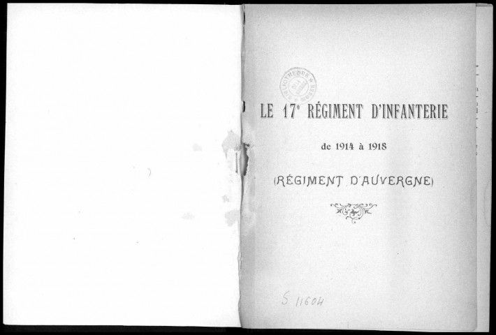 Historique du 17ème régiment d'infanterie