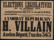 Élections législatives Arrondissement de St-Quentin : Candidat Républicain H. Villain