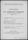 Bureau international permanent de la paix. Procès-verbal de la XIVe Assemblée générale du vendredi 14 septembre 1906