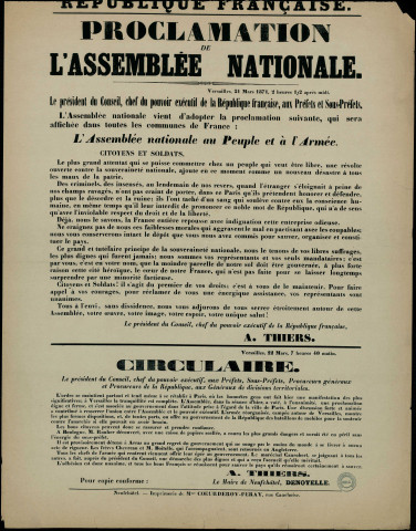 Proclamation de l'Assemblé Nationale