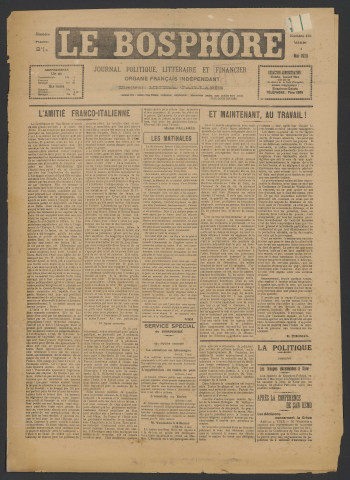 Mai 1920 - Le Bosphore