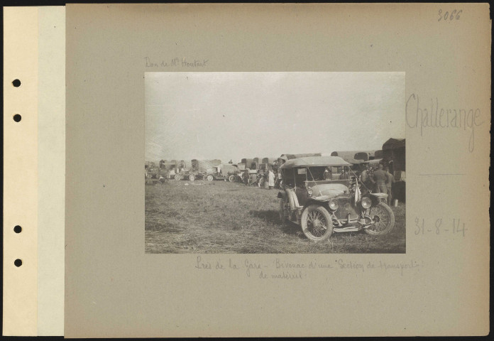 Challerange. Près de la gare. Bivouac d'une Section de transport de matériel