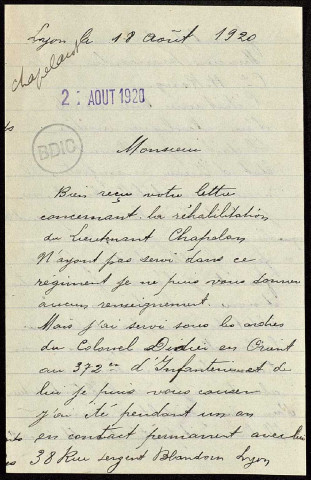 Documents et correspondances recueillis par Henri Guernut. 26 juin 1914 au 13 octobre 1921
