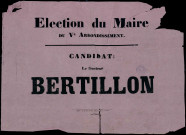 Election du maire du Ve arrondissement… Candidat : docteur Bertillon
