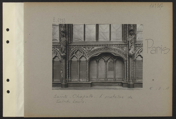 Paris. Sainte-Chapelle. L'oratoire de Saint-Louis
