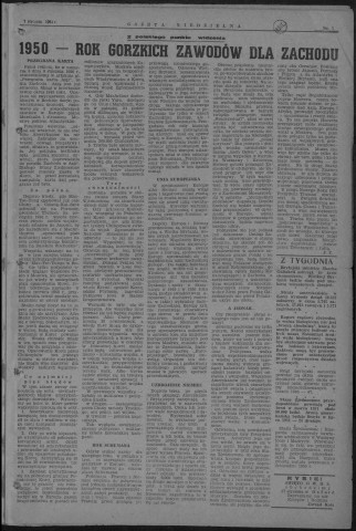 Gazeta Niedzielna (1951: n°1-51)