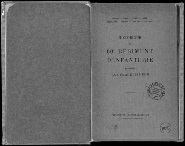 Historique du 60ème régiment d'infanterie
