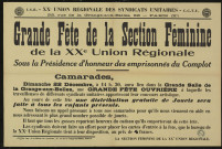 Grande fête de la section féminine de la XXe union régionale
