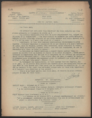 Gazette de l'atelier Godefroy-Freynet - Année 1918 fascicule 32-33