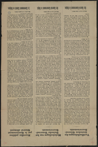 Veröffentlichungen des deutschen General-Gouvernements = Mededeelingen van het Duitsche Genraal-Gouvernement = Nouvelles publiées par le Gouvernement général allemand