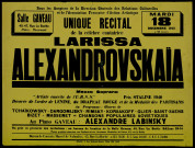 Unique récital de la célèbre cantatrice Larissa Alexandrovskaïa