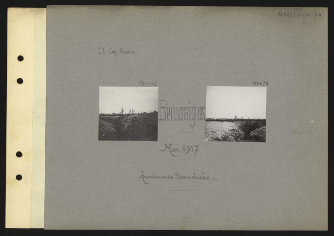 Beuvraignes. Anciennes tranchées