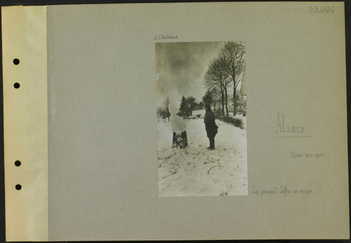 Alsace. Le général Joffre en neige