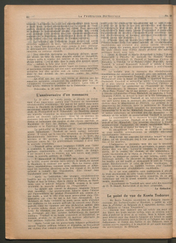 Octobre 1925 - La Fédération balkanique