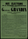 Gustave Grandin, candidat indépendant, aux électeurs de la troisième circonscription