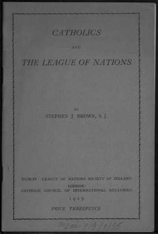 Catholics and the League of Nations