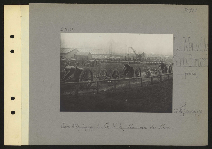 La Neuville-Sire-Bernard (près). Parc d'équipage du groupe d'armée du nord. Un coin du parc
