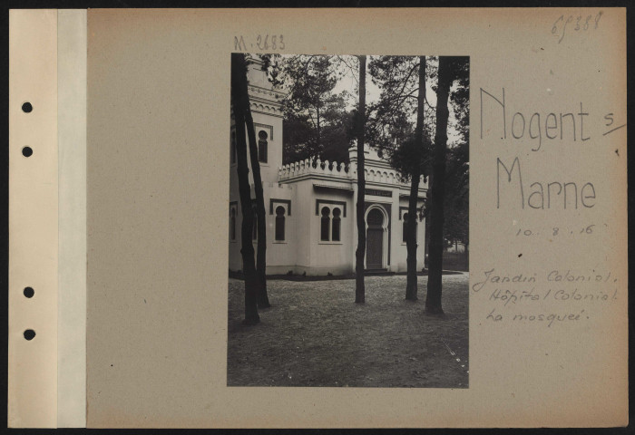 Nogent-sur-Marne. Jardin colonial. Hôpital colonial. La mosquée