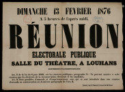 Réunion électorale publique, Salle du théâtre, à Louhans