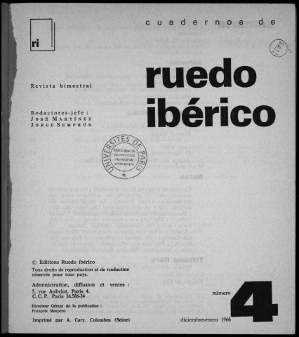 Cuadernos de Ruedo Ibérico (1966 : n° 4-9)