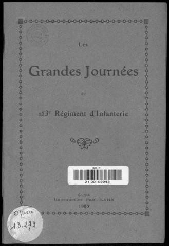Historique du 153ème régiment d'infanterie