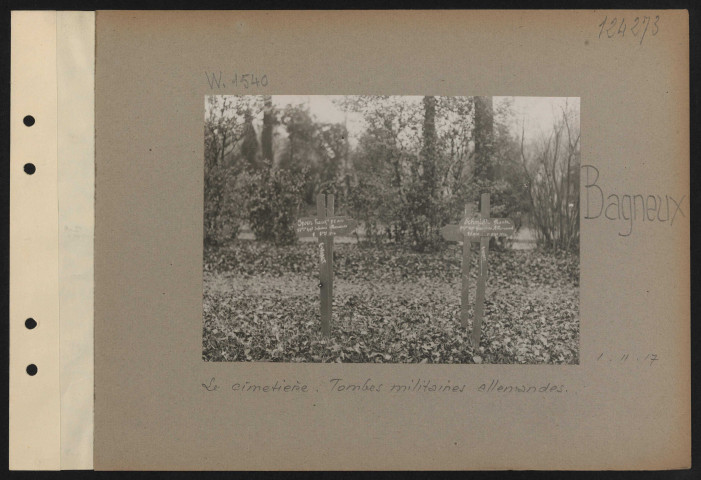 Bagneux. Le cimetière. Tombes militaires allemandes