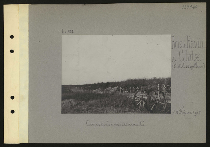 Bois et Ravin de Glatz (sud d'Assevillers). Cimetière militaire C
