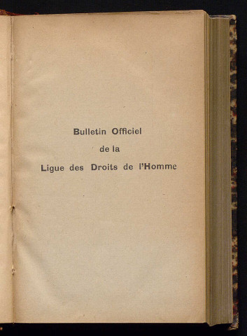 Janvier 1904 - Bulletin officiel de la Ligue des Droits de l'Homme